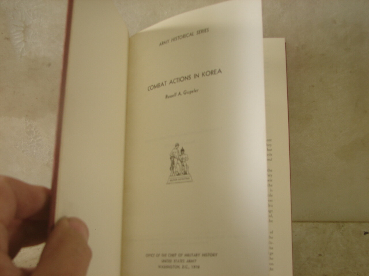 Combat Action In Korea. US Army. HC. 252 Pages. 1970.