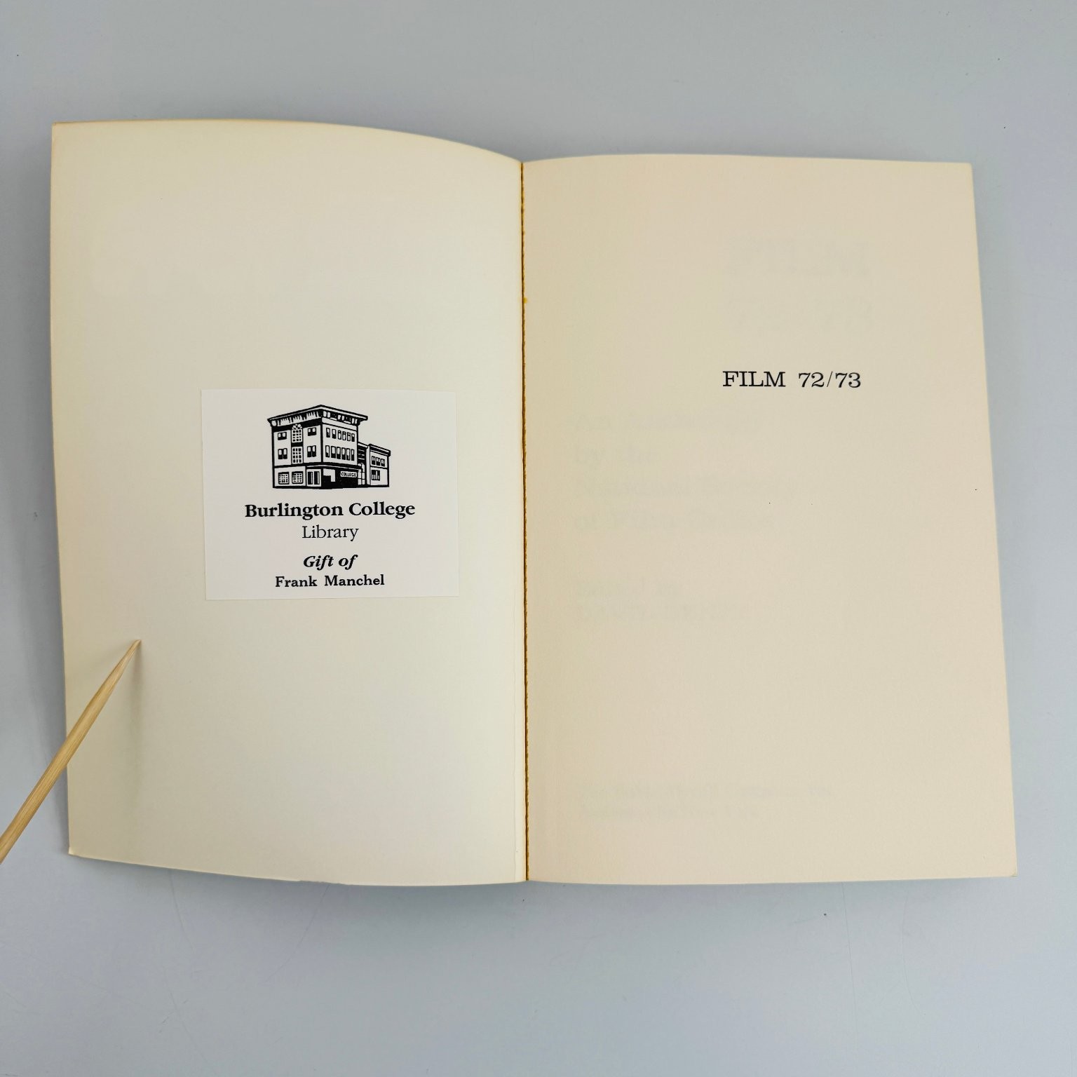 Film 72-73 David Denby 1973 First Printing Film Criticism Bobbs Merrill