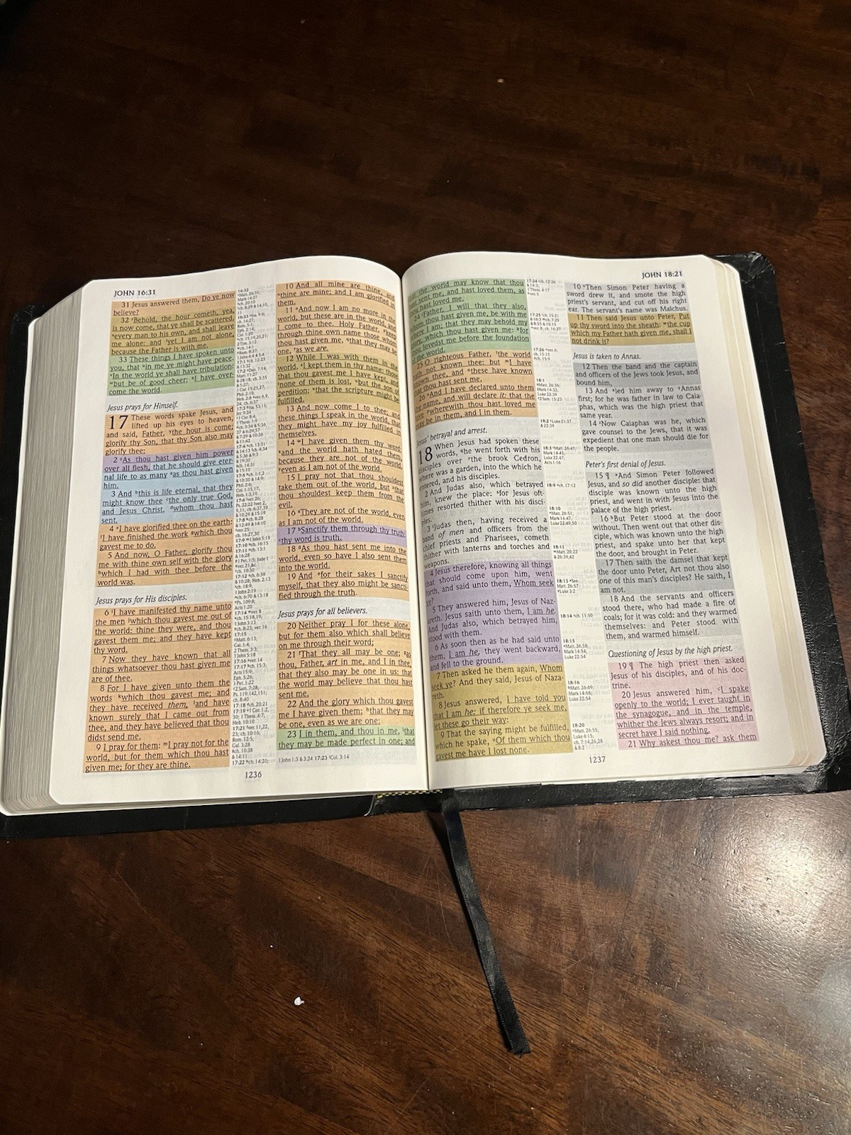 The KJV Rainbow Study Bible Illustrated Reference Edition 1998 black Color-coded