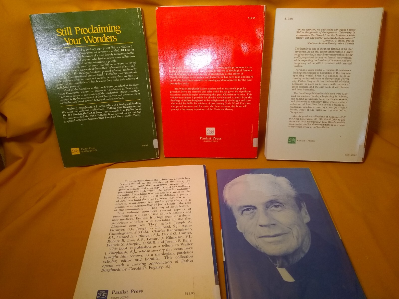 Walter J. Burghardt, Catholic, religion, studies, homilies, 5 book lot