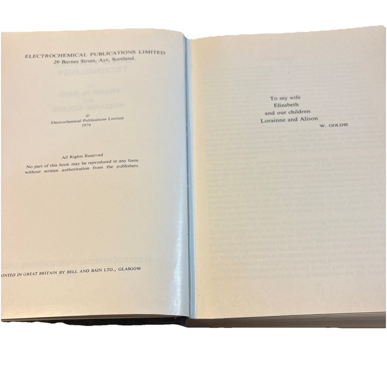 Gold Plating Technology by Frank Reid, William Goldie Good/Missing DJ 1974