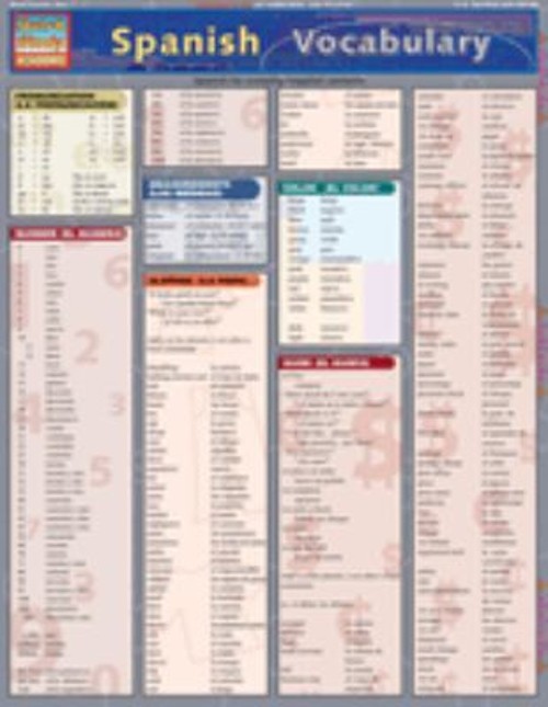 Spanish Vocabulary : A QuickStudy Laminated Reference Guide Lilia