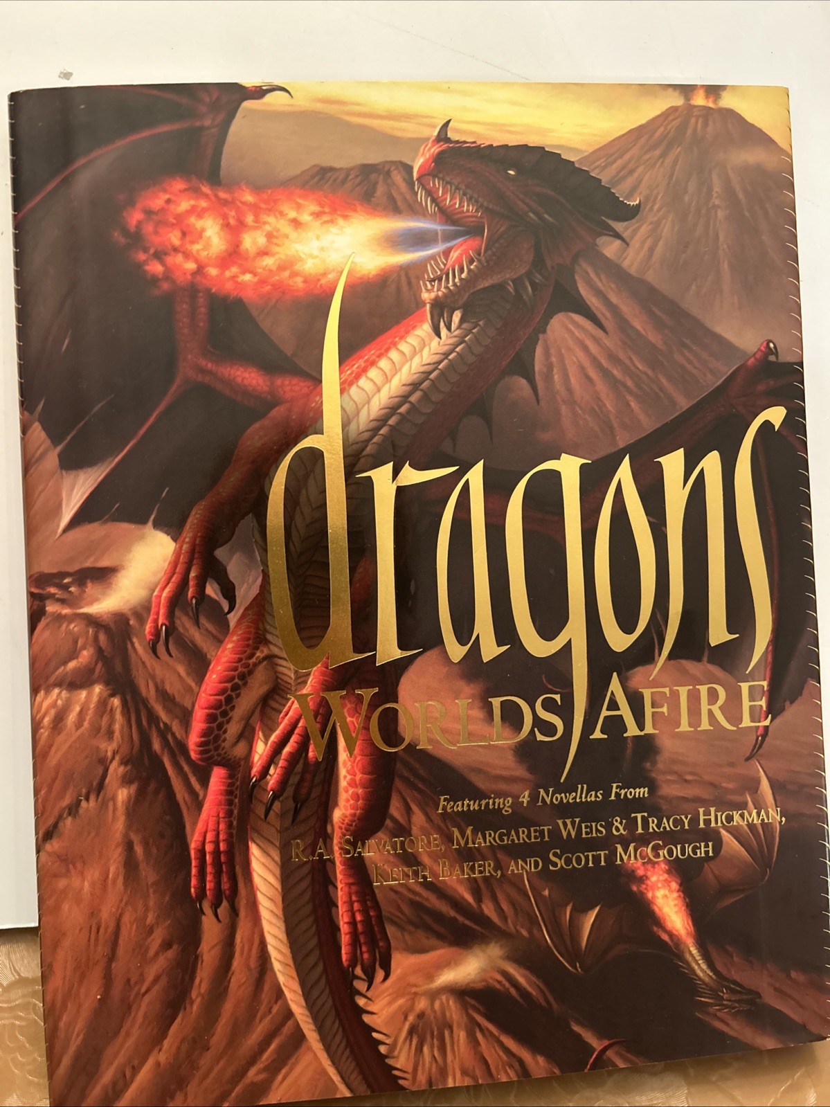 Dragons Worlds Afire by Tracy Hickman Scott McGough R. A. Salvatore 1st print