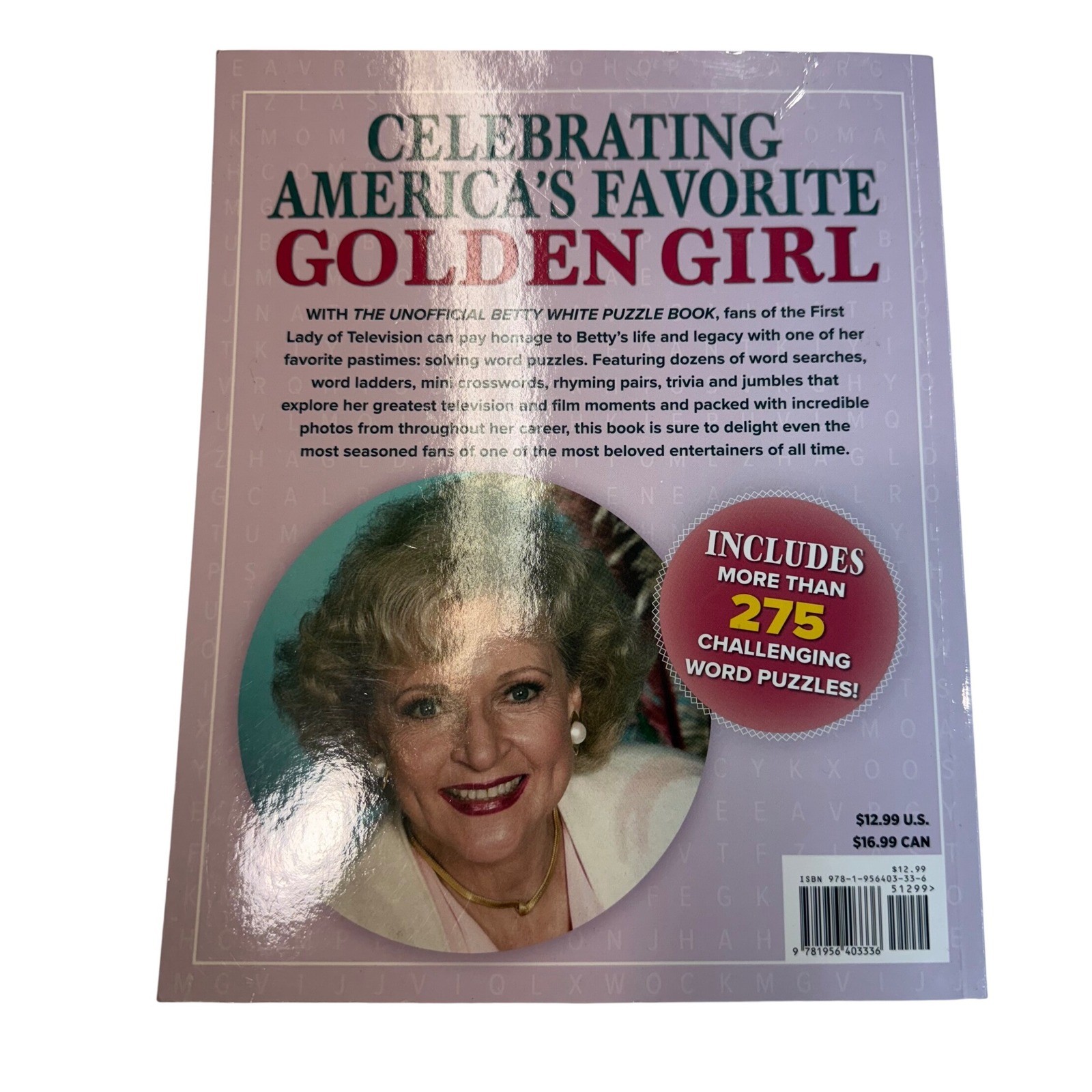 Betty White Puzzle Book – Word Searches – Crosswords – 192 pages