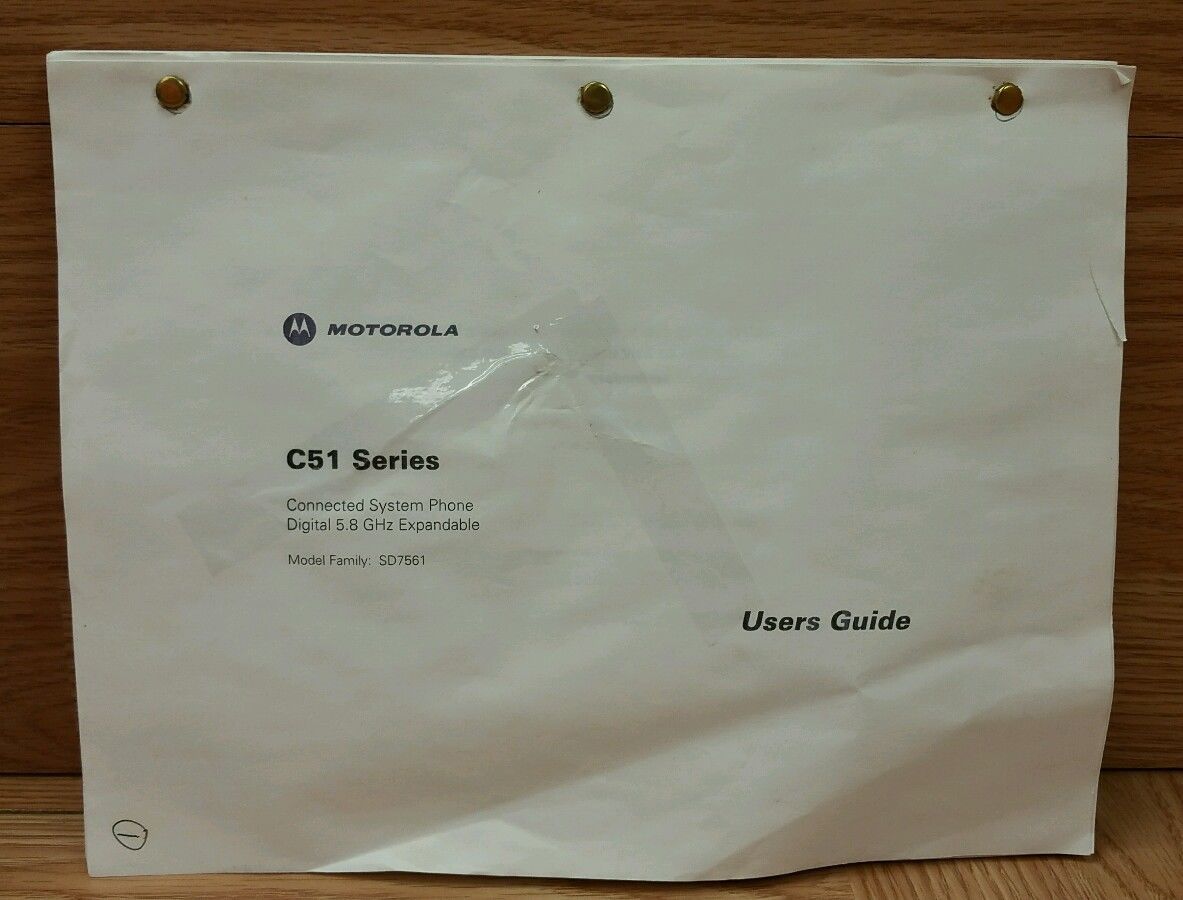 Motorola Users Guide Only For C51 Series Connected System Phone (SD7561)