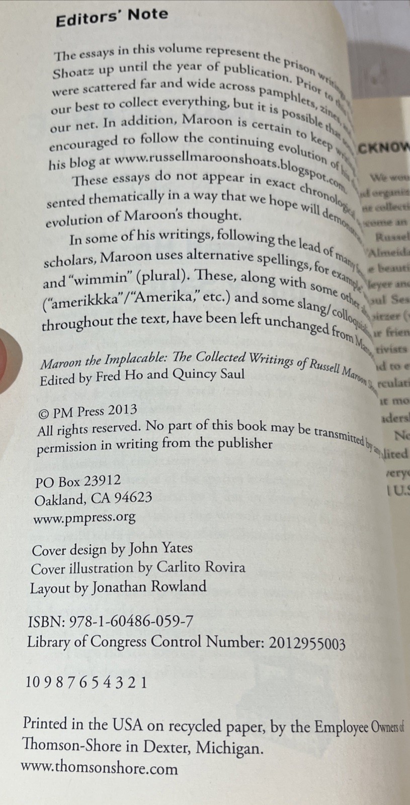 Maroon The Implacable Writings Of Russell Maroon Shoatz Black Panthers 2013 TPB