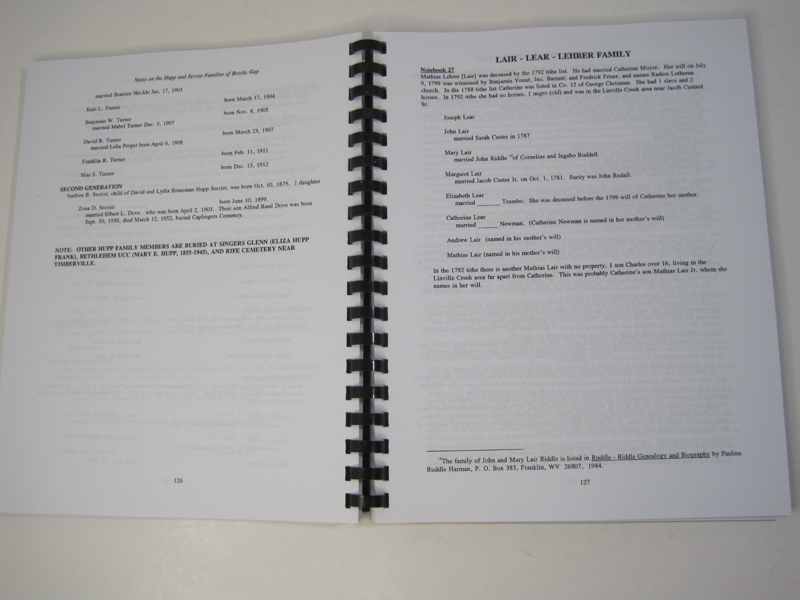 Brocks Gap Miscellaneous Research by Lewis Yankey, Lonzo Dove, Patricia Ritchie