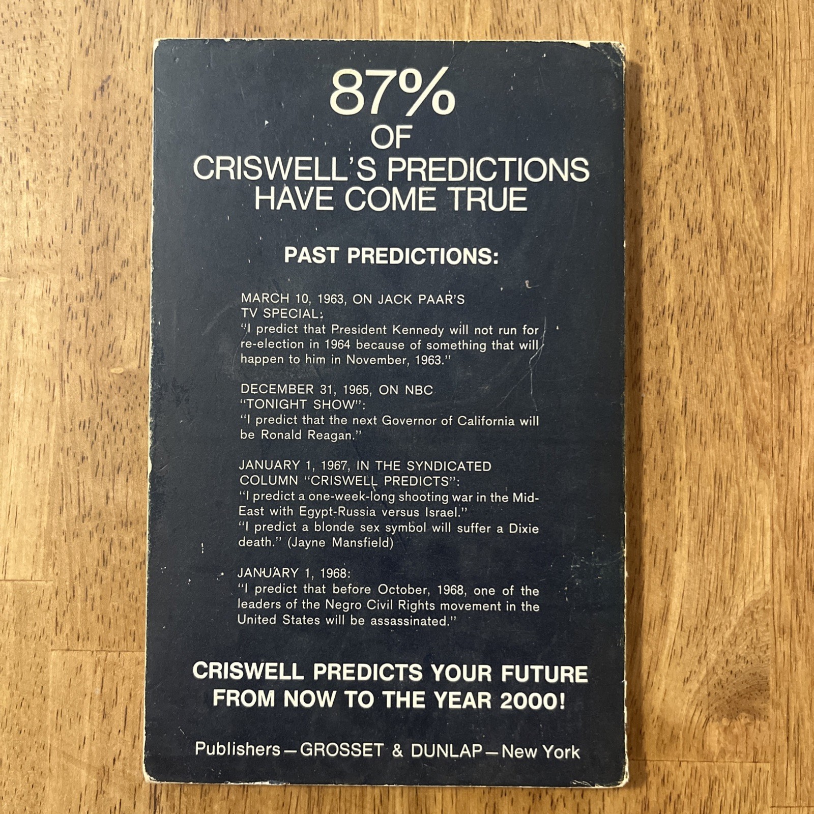 Criswell Predicts Your Future From Now To The Year 2000, 1969 Amazing Jeron King