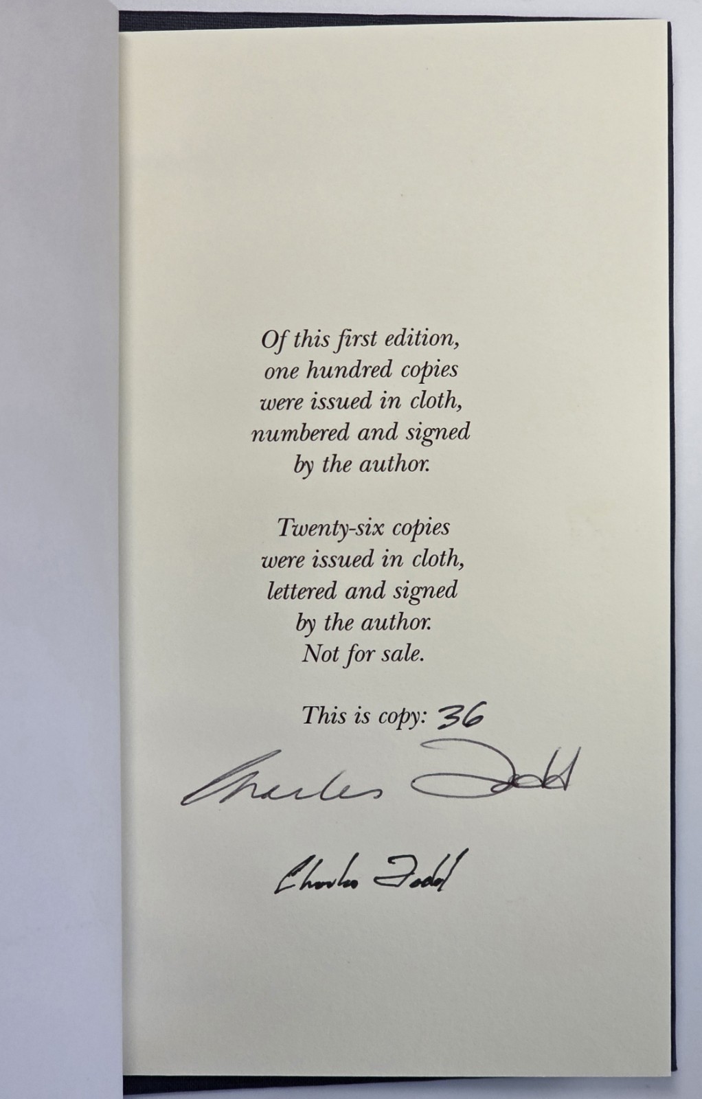 Charles Todd SIGNED x2 “Ian Rutledge” Mysterious Profile 1st Ed. Limited #36/100