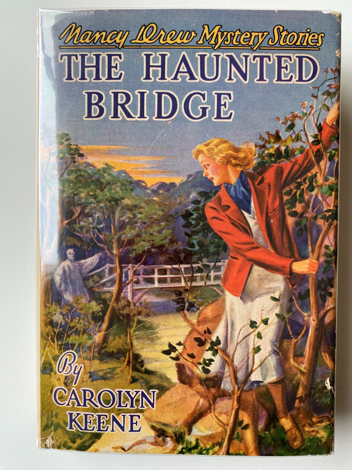HAUNTED BRIDGE~Nancy Drew~1937 HCDJ~Blue Cover~RUSSELL TANDY~