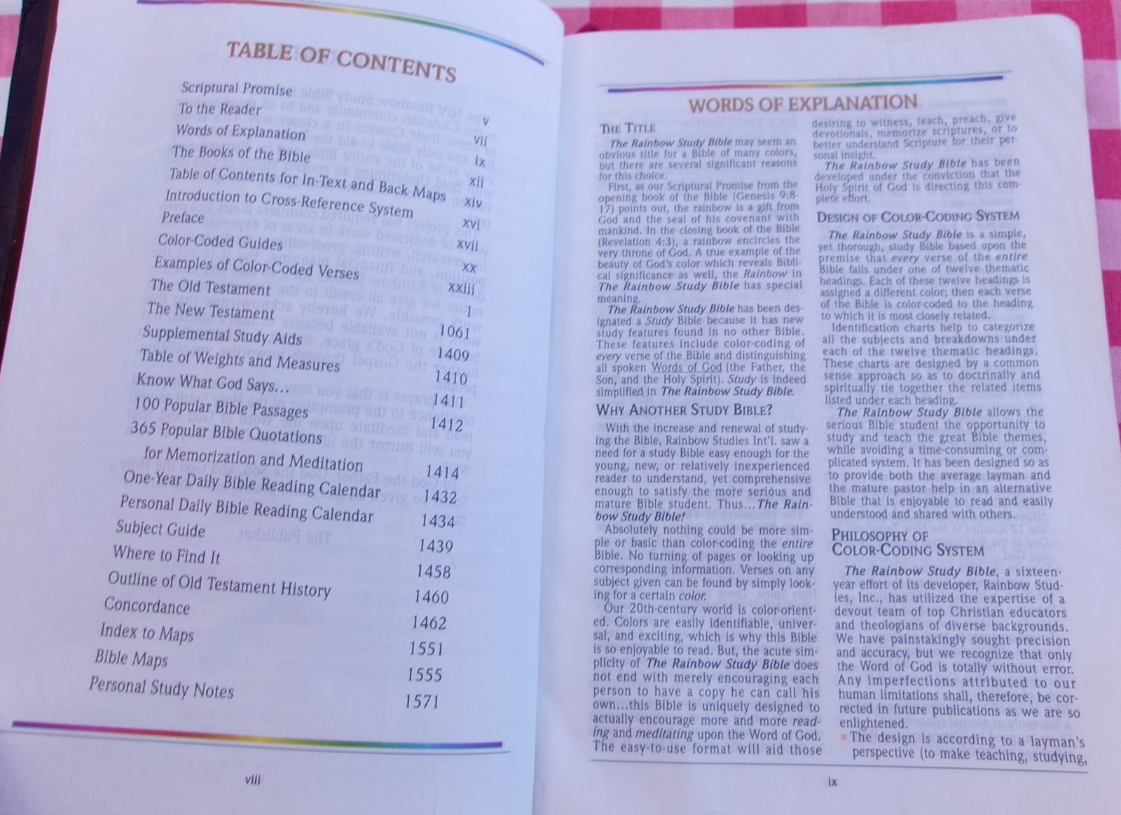 THE NIV RAINBOW STUDY BIBLE NEW INTERNATIONAL VERSION