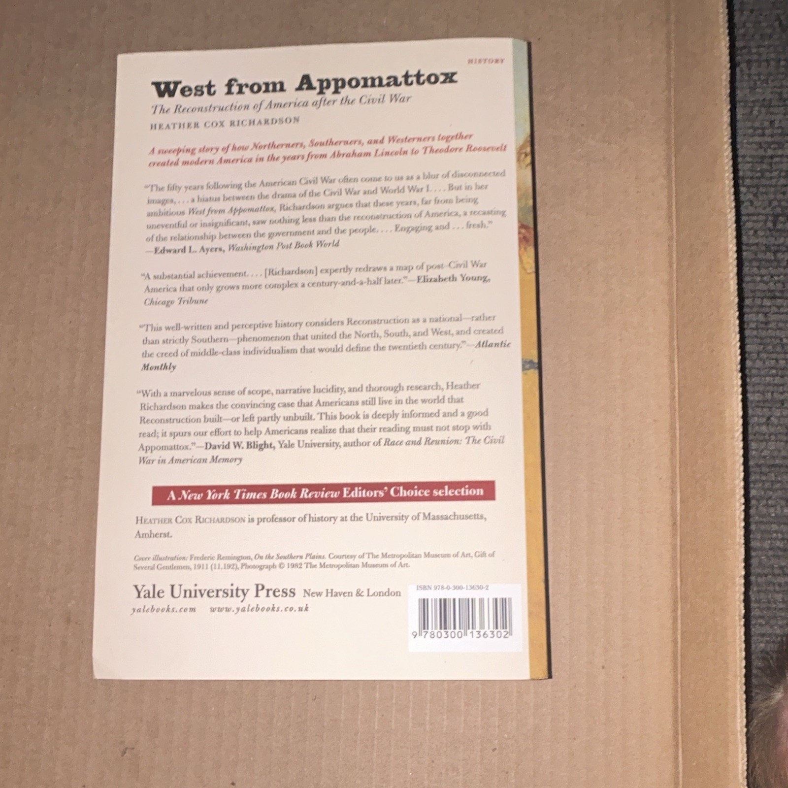 Yale Univ Press West from Appomattox Heather Cox Richardson PB 2008 Illus