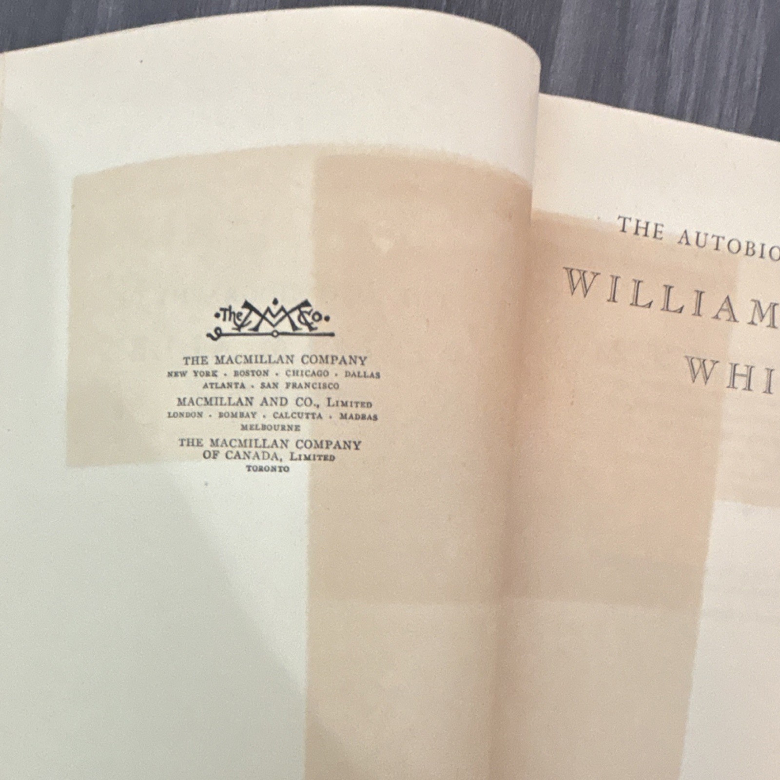 William Allen White The Autobiography Hardcover The Macmillan Company English