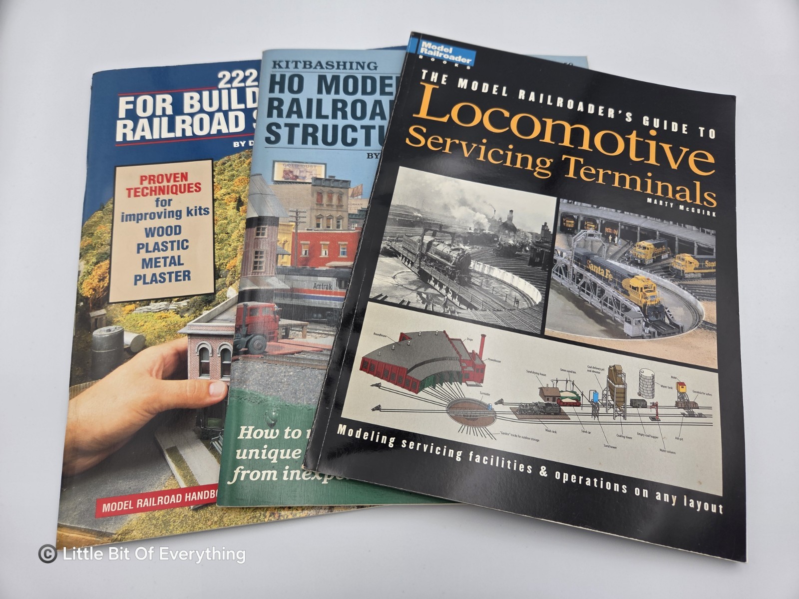 Kalmbach 3 Book Lot: Loco Servicing Terminal; Kitbashing MR Structures; 222 Tips