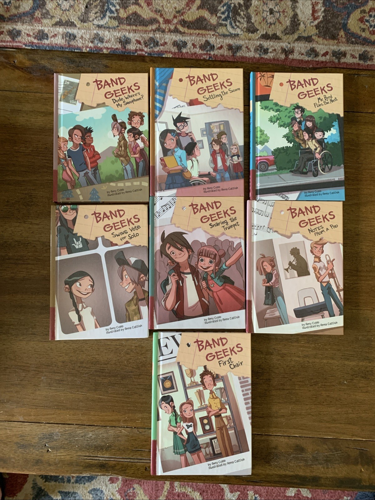 Lot Of (7) Band Geeks Hardcover Books. Library by Cobb, Amy; Cattish, Anna (ILT)