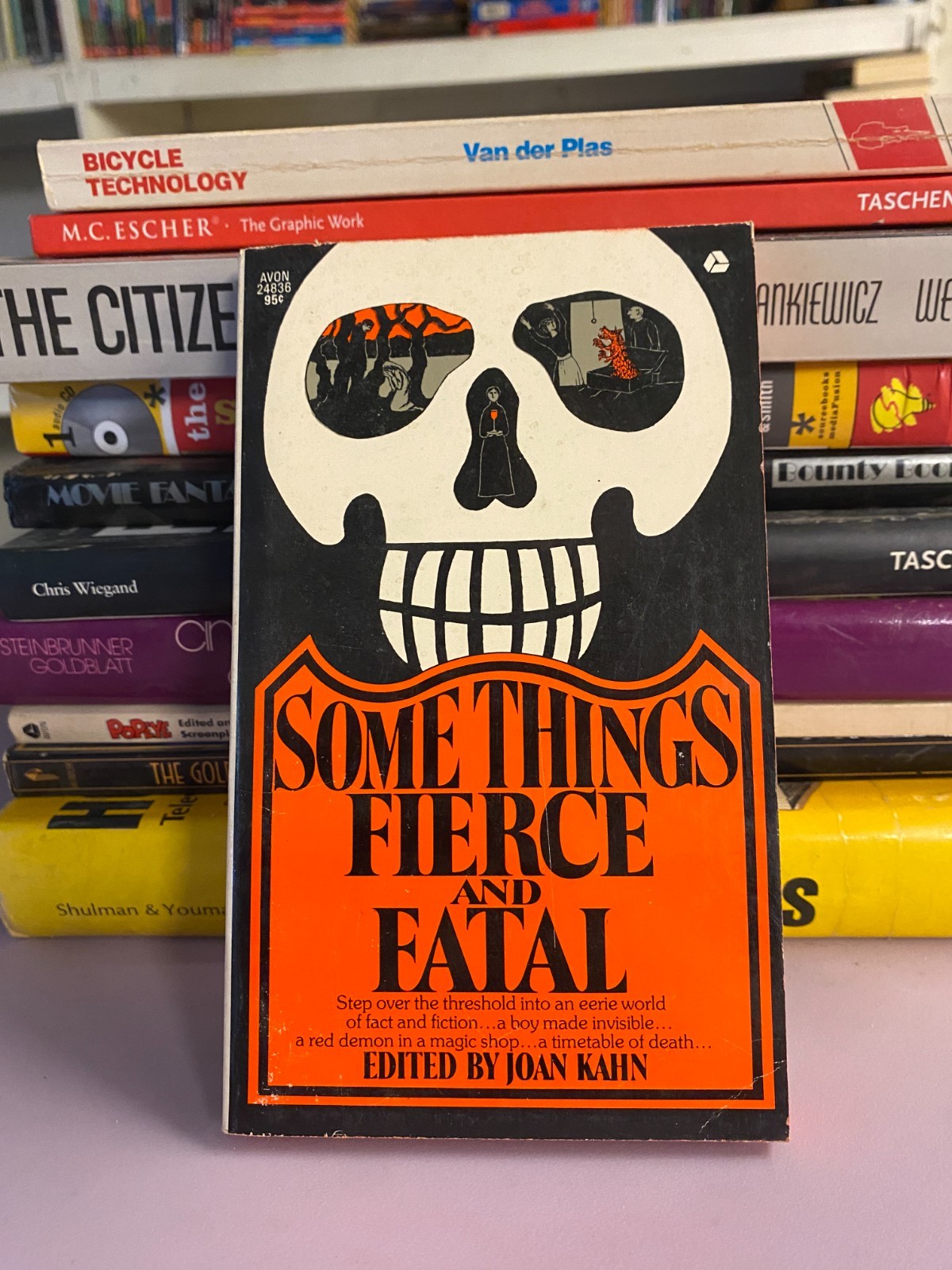 SOME THINGS FIERCE AND FATAL Joan Kahn 1975 Avon 1st PB Skull Vintage Horror