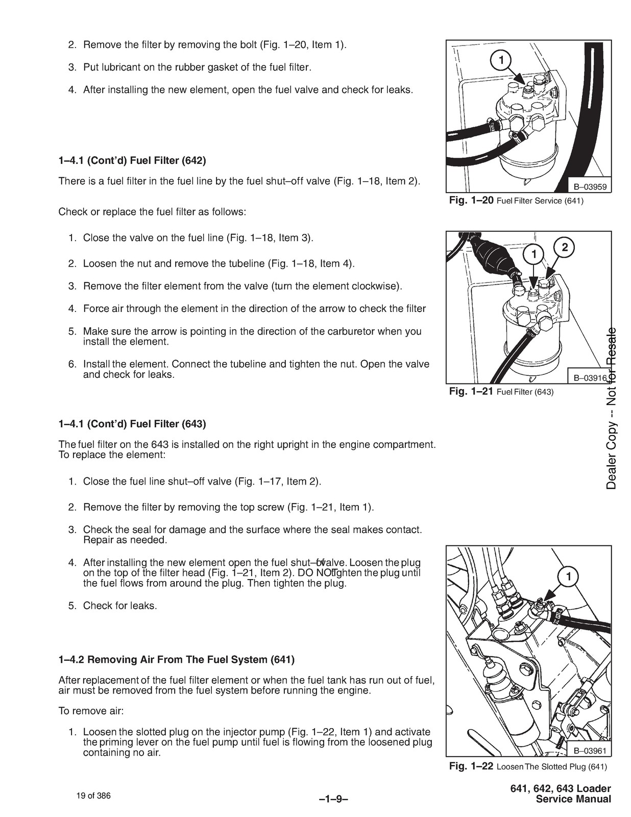 BOBCAT 641 642 643 H Series Skid Steer Loader Service Manual 1996, FOLDOUTS