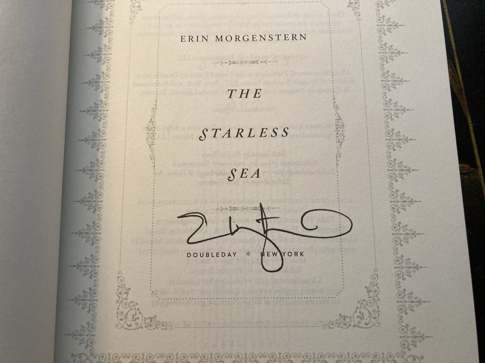 Erin Morgenstern The Starless Sea First Edition Hardcover Signed Doubleday