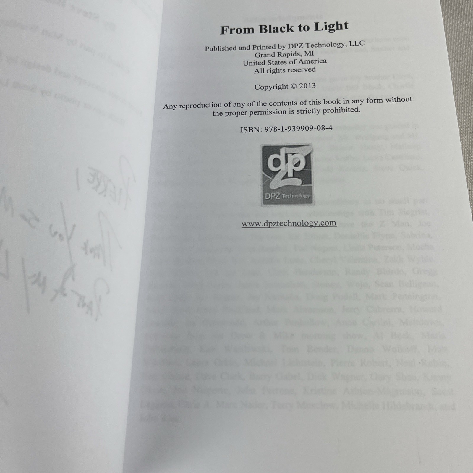 SIGNED From Black To Light – Steve Black – Paperback