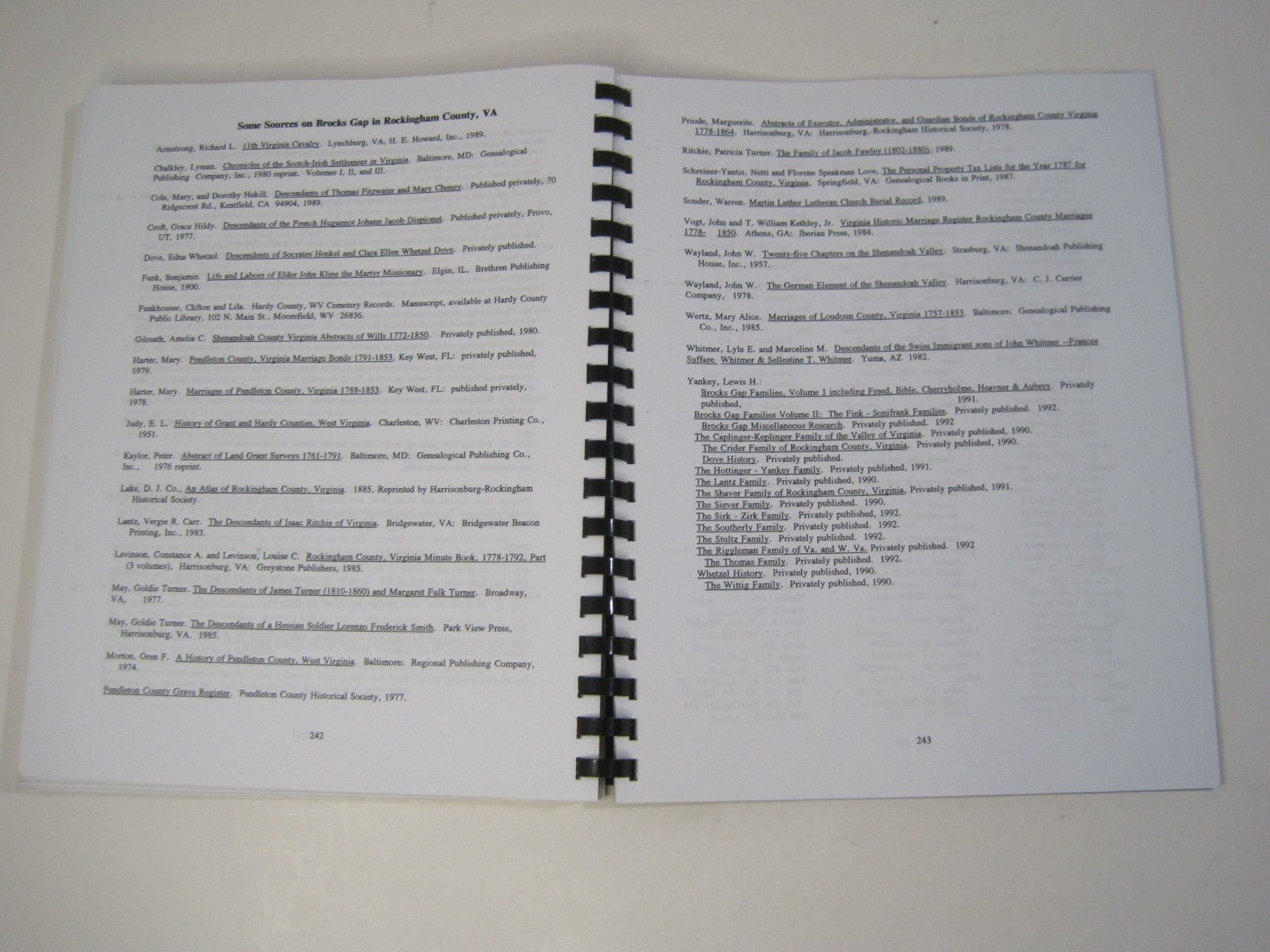 Brocks Gap Miscellaneous Research by Lewis Yankey, Lonzo Dove, Patricia Ritchie