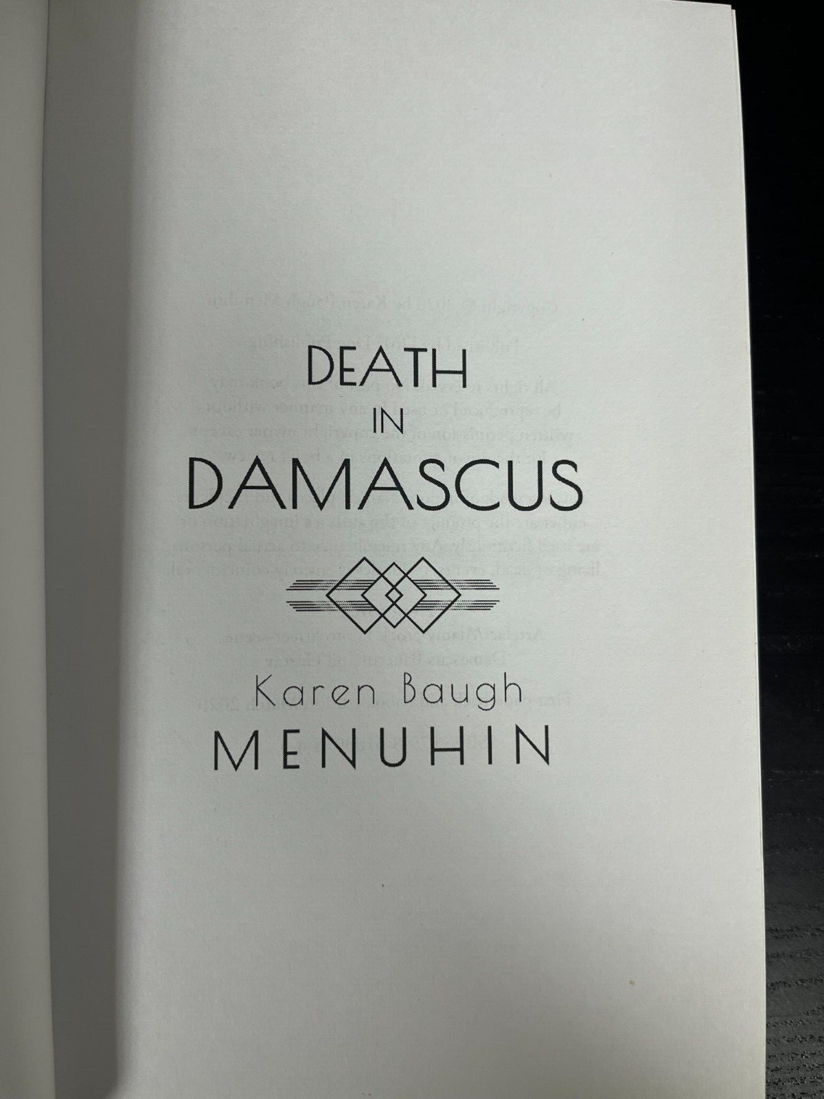 Death In Damascus 2020 Paperback Karen Baugh Menuhin