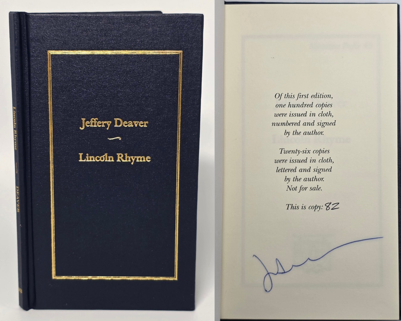 Jeffery Deaver SIGNED “Lincoln Rhyme” Mysterious Profile 1st Ed. Limited Ed.