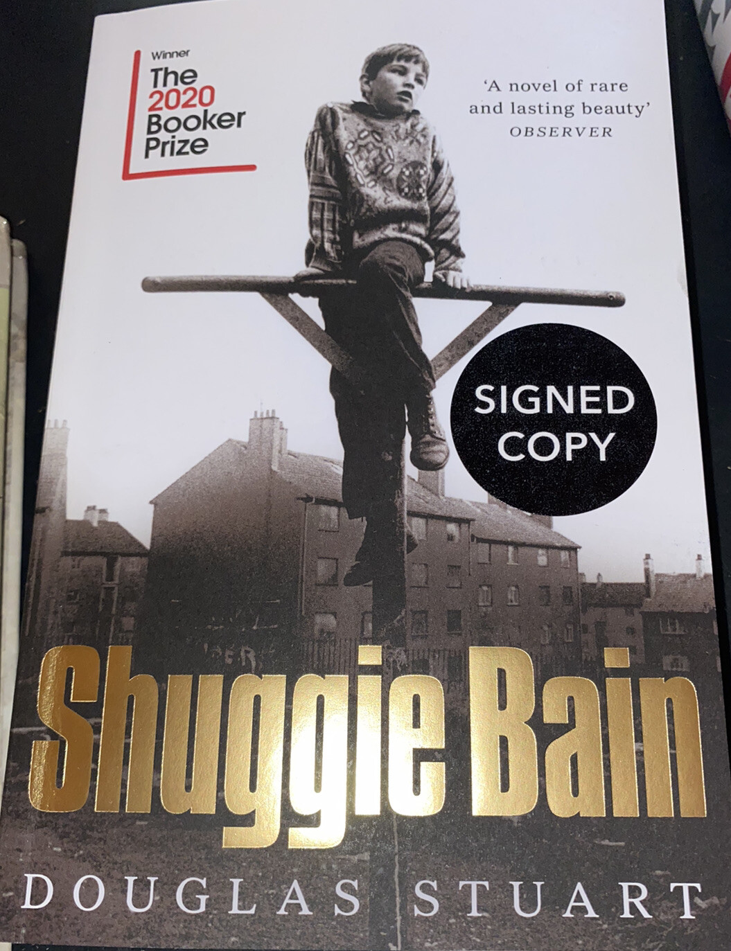 Douglas Stuart signed book Shuggie Bain Paperback