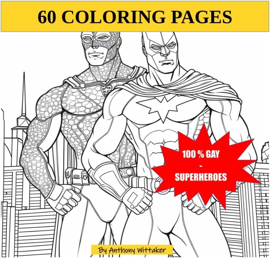 LGBT Adult Coloring Book – Gay Superheroes