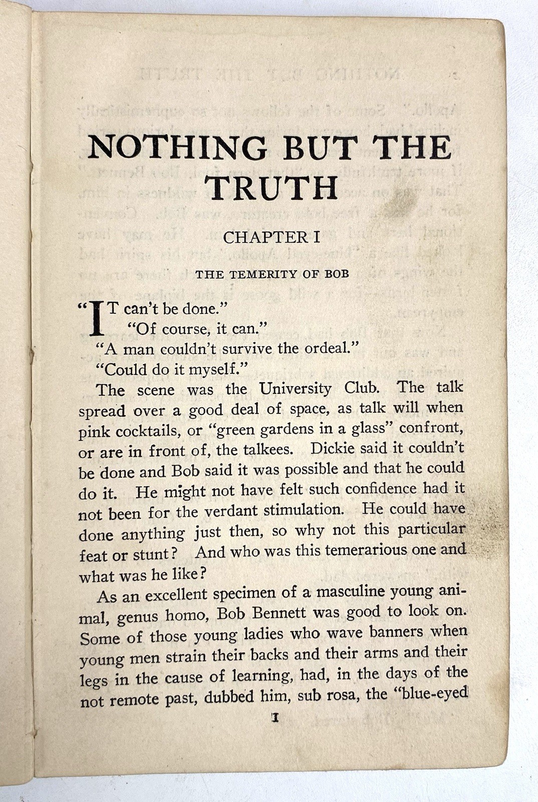 NICE Nothing But the Truth by Frederic S. Isham HC 1st Ed. 1914 Bobbs-Merrill