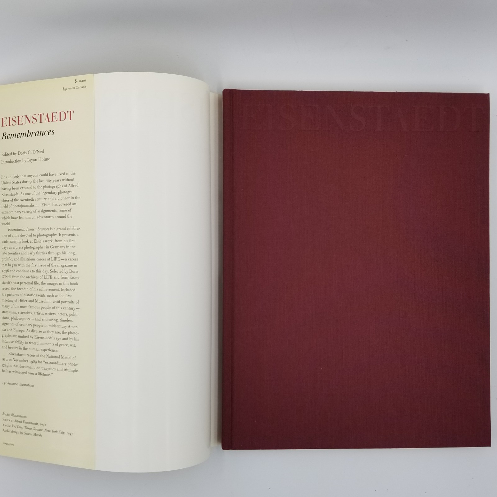 Remembrances by Alfred Eisenstaedt – 1990 Bullfinch Press First Ed. Dust Jacket