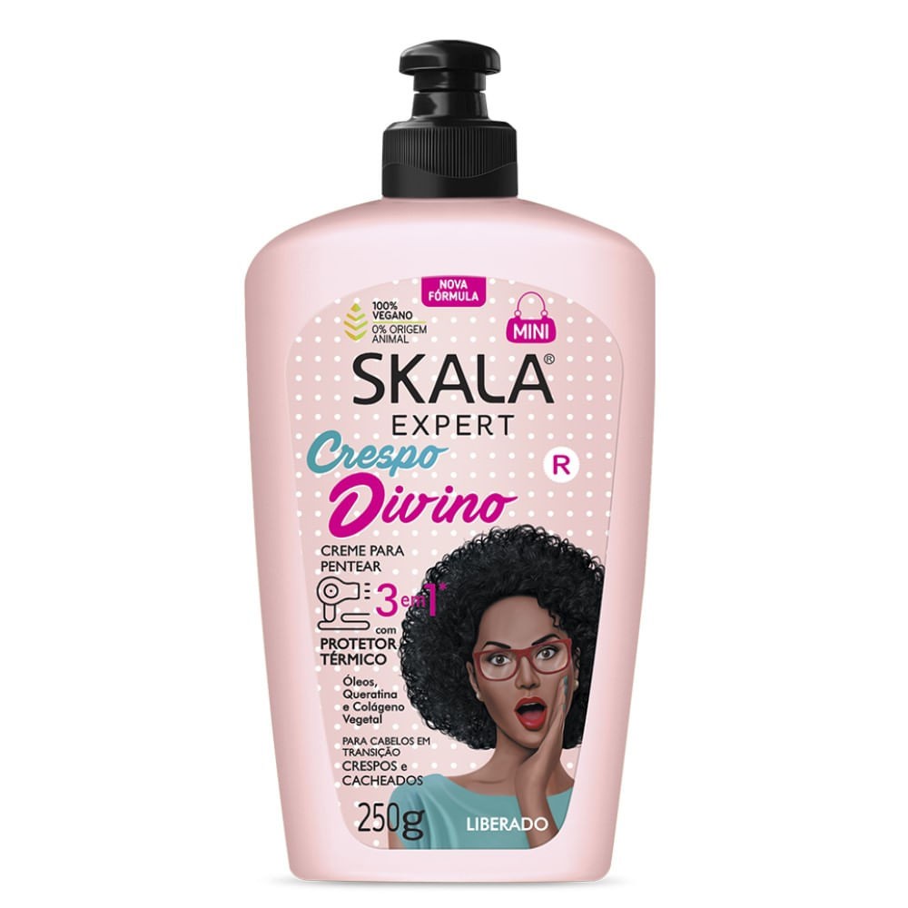 Skala – Expert – Creme para Pentear 3 em 1 Crespo Divino 250 Gr – (Net 8.81 Oz)