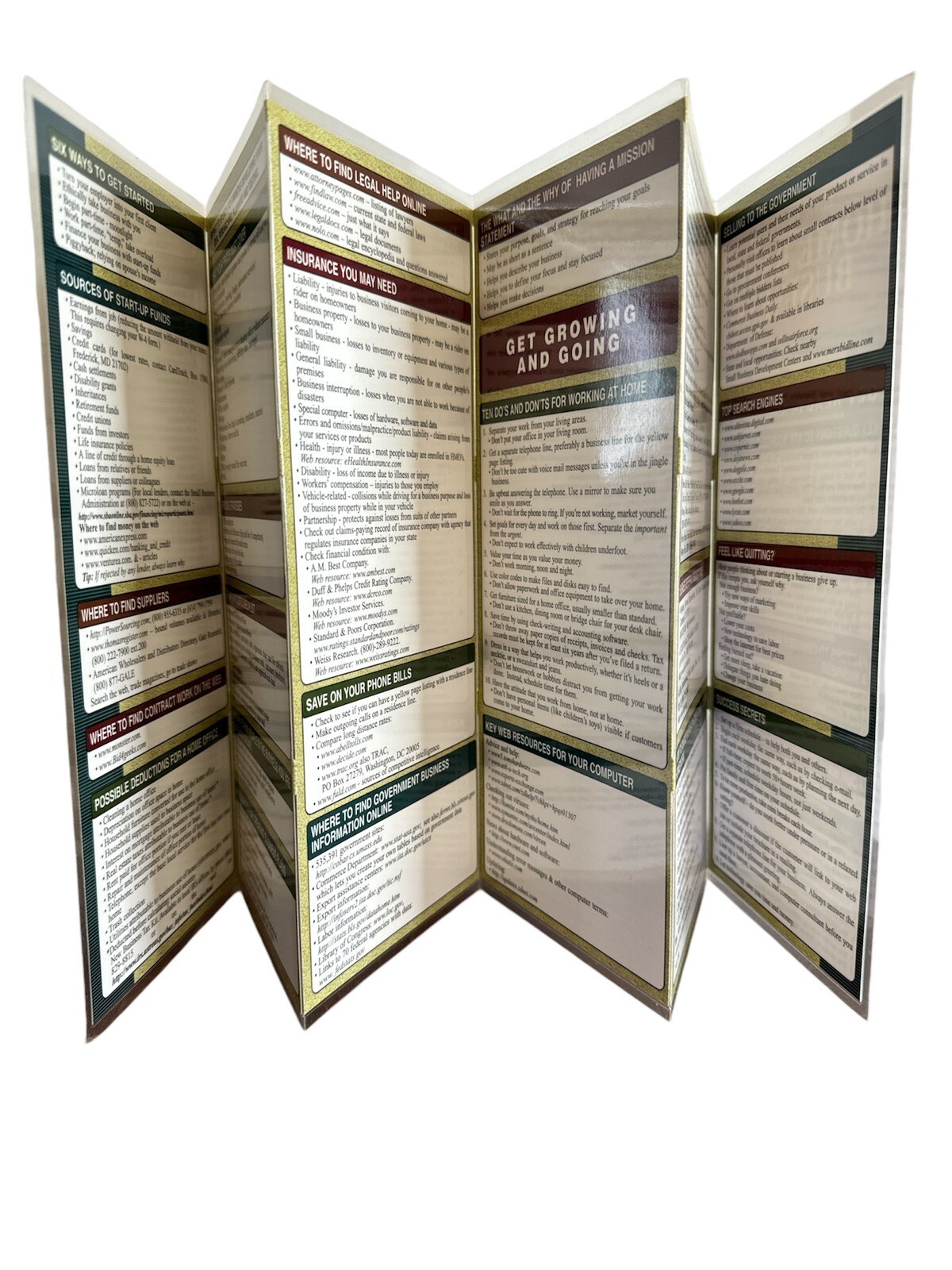 Home Based Business Laminated Foldout Quick Study 8 1/2 X 3 1/2 In