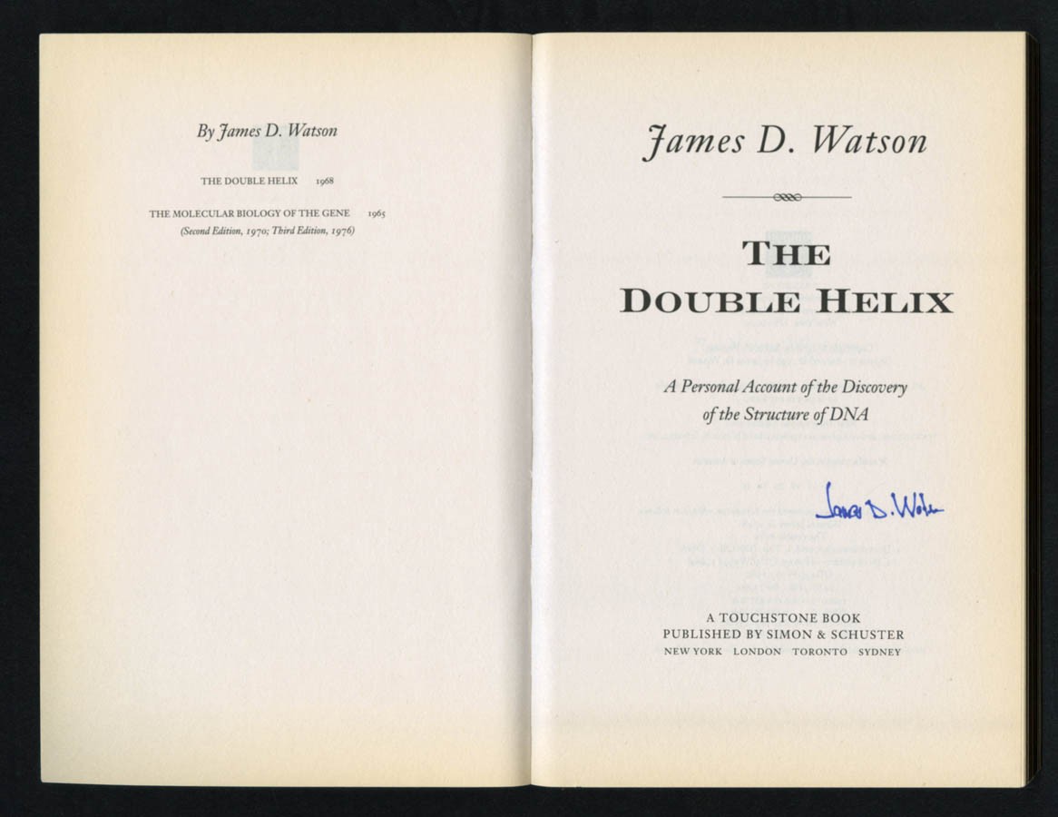 James D Watson SIGNED AUTOGRAPHED The Double Helix SC Book Discovery of DNA Dr.