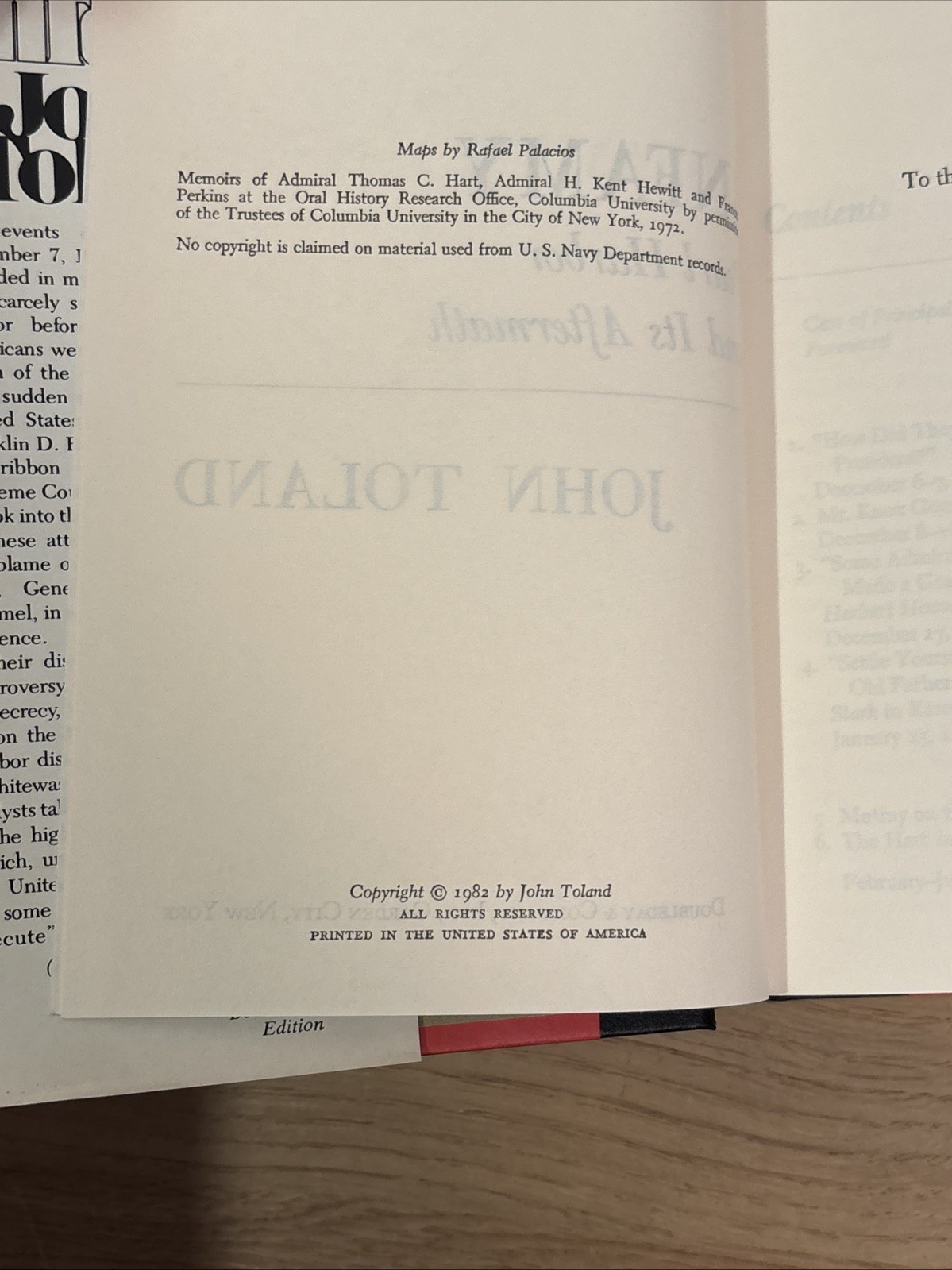 Infamy: Pearl Harbor & Its Aftermath by John Toland—1st Ed, 1982—HC/DJ/Illus—