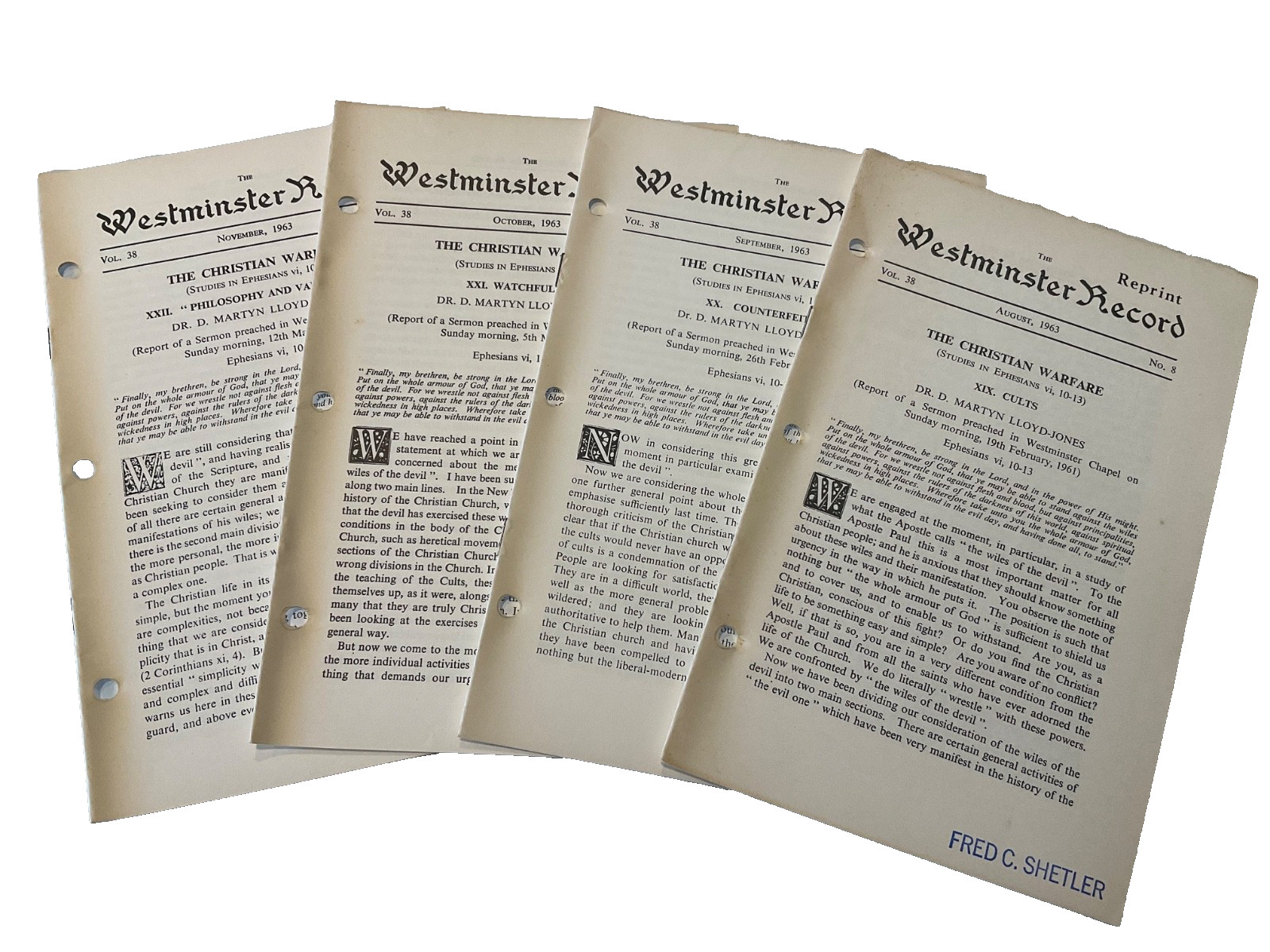 4 Westminster Record 1963 Martyn Lloyd Jones Cults Counterfeits Philosophy