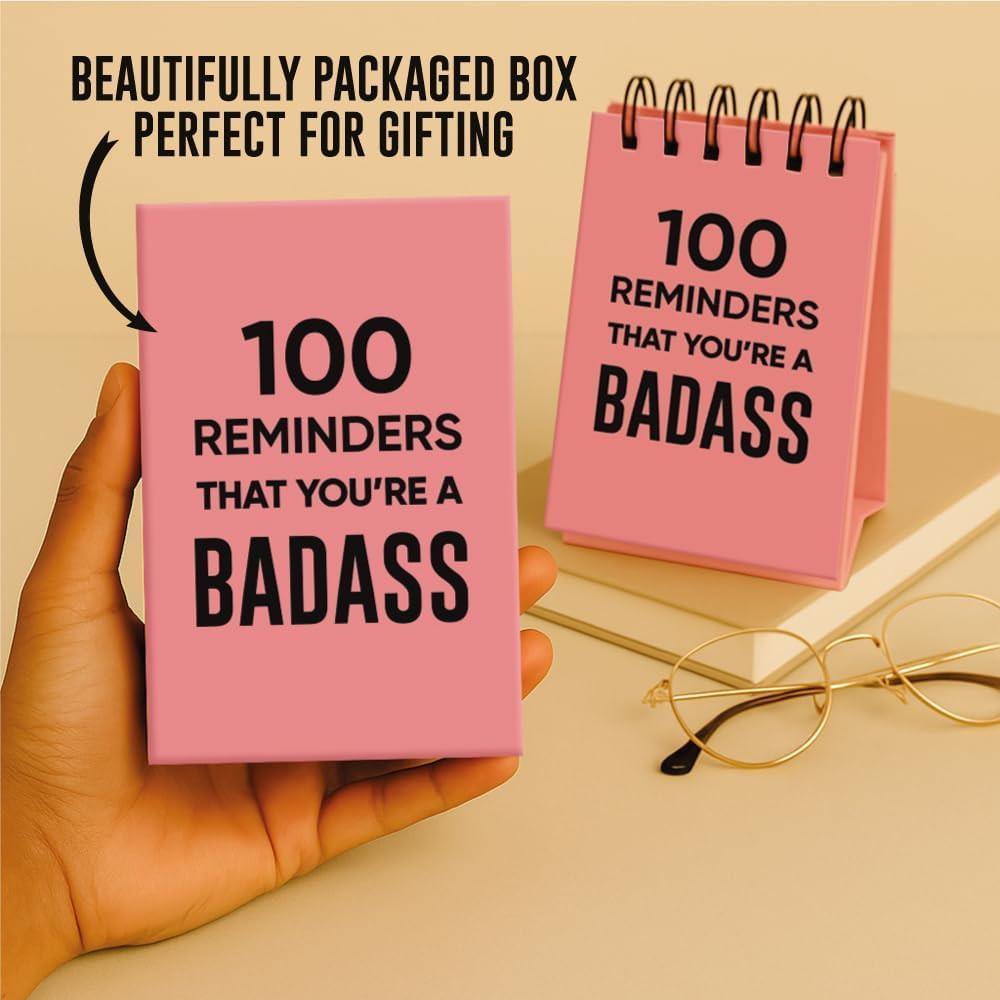 Affirmation Flipbook for a Badass – Daily Motivational Gifts for Her – Birthday