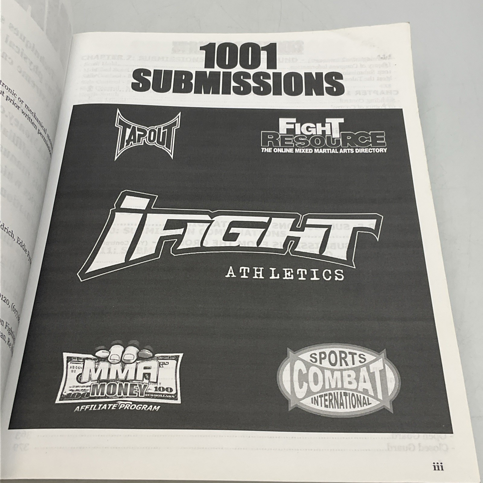 1001 Submissions Reference Manual Mixed Martial Arts Finishing Techniques, PB Ve