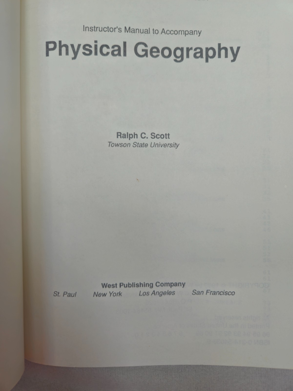 Physical Geography Ralph C Scott 1989 Hardcover Instructor & Lab Manuals