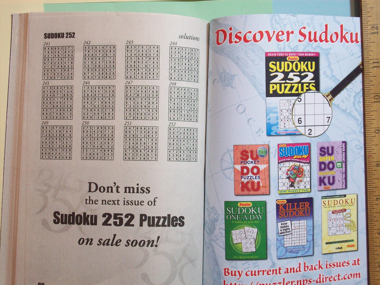 BOOK SUDOKU 252 PUZZLES DECEMBER 2008 BRAIN FOOD TO BOOST YOUR MEMORY 96 PAGES 7