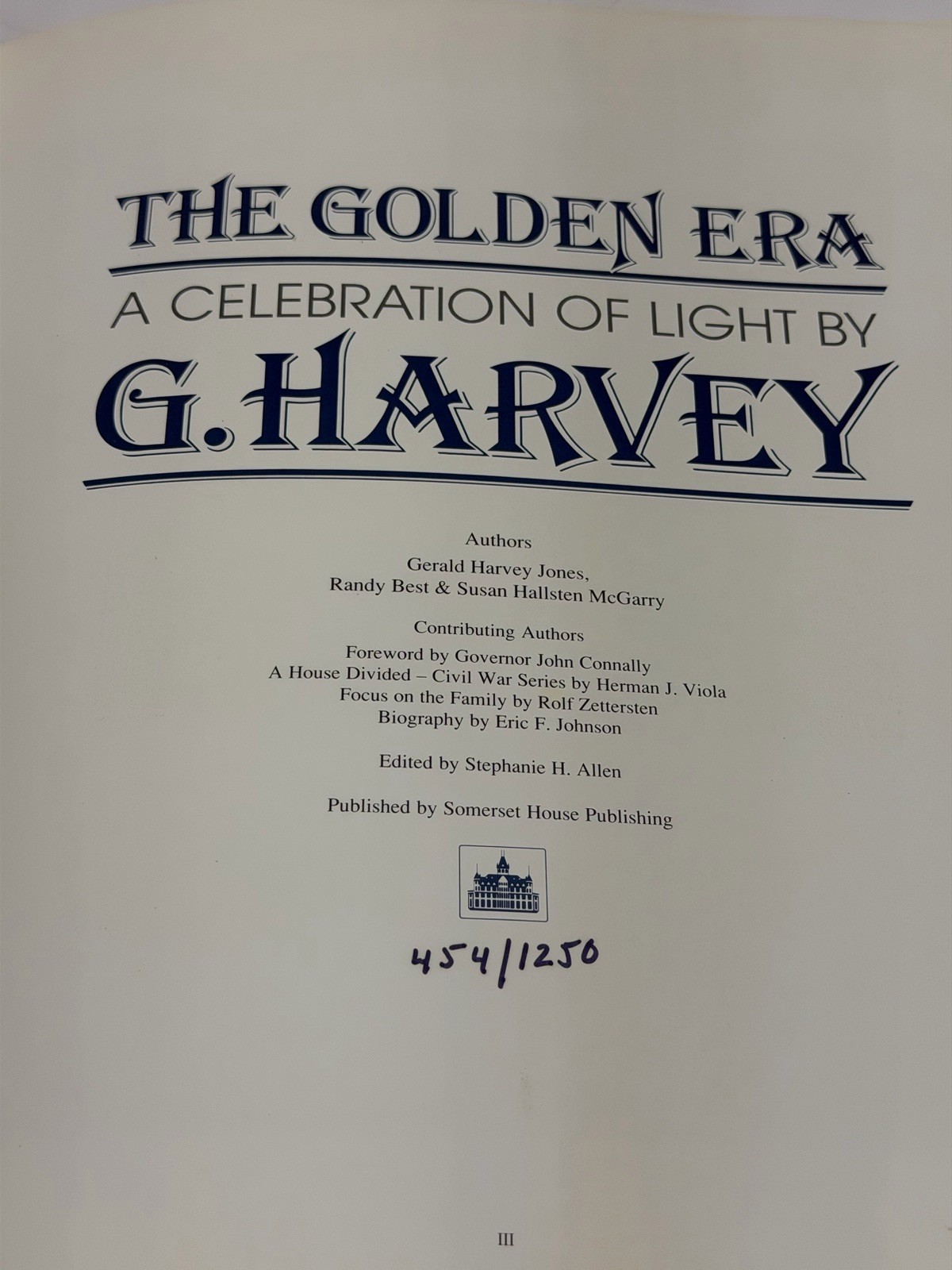 G. Harvey The Golden Era Signed Book A Celebration Of Light Excellent