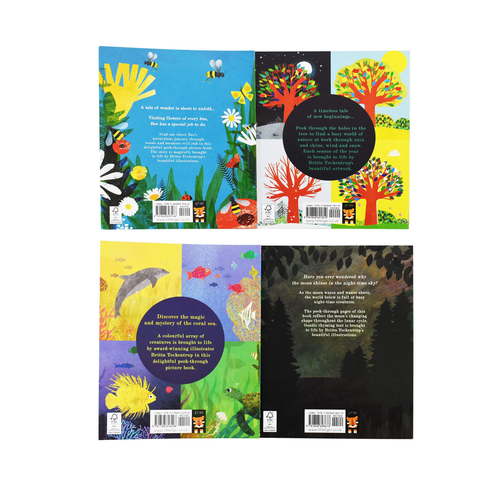 A Peek-Through Nature – 4 Picture Book Set By Britta Teckentrup – Ages 2-5 – PB