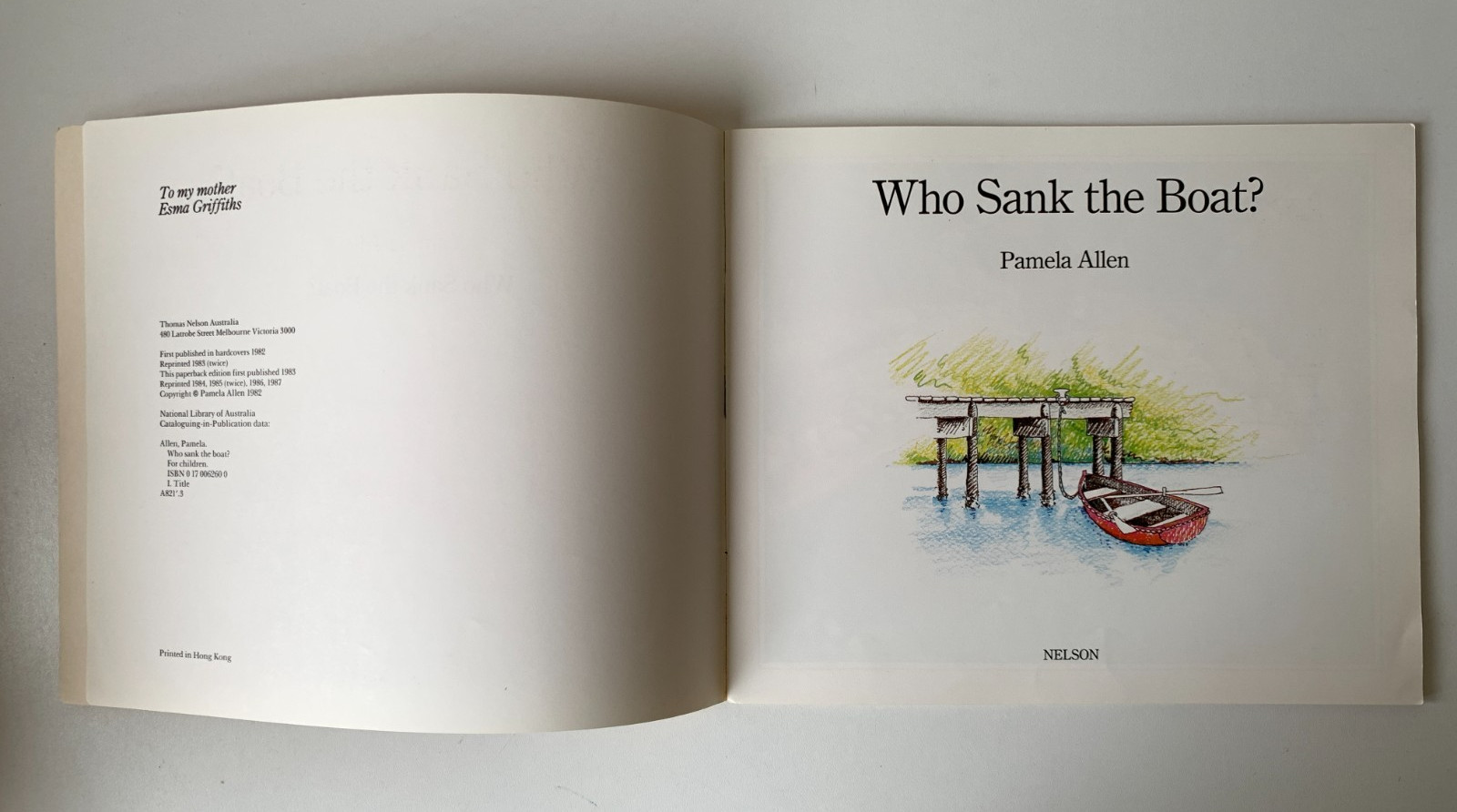 Who Sank the Boat by Pamela Allen (PB 1987) Vintage Children’s Picturebook