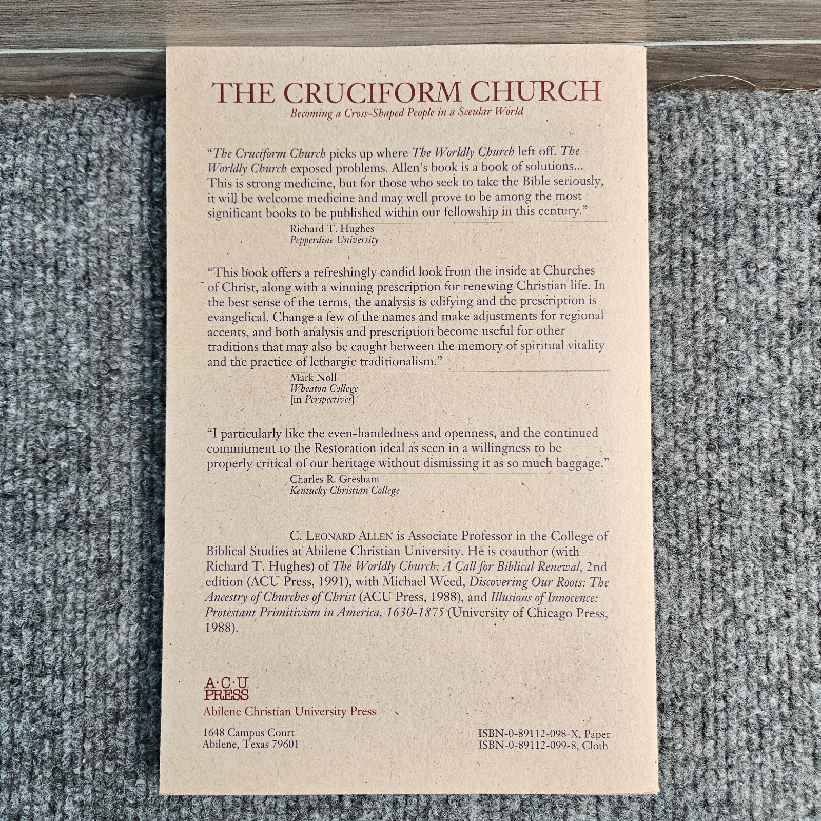 Cruciform Church C Leonard Allen 2nd Ed ACU