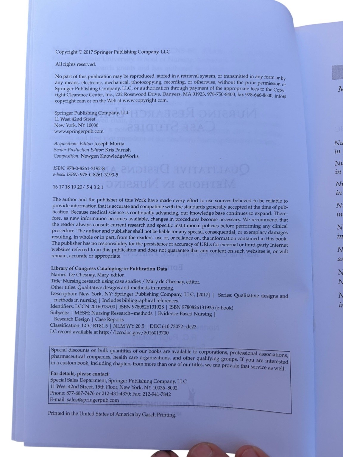 Nursing Research Using Case Studies Mary de Chesnay 2017 Qualitative Methods