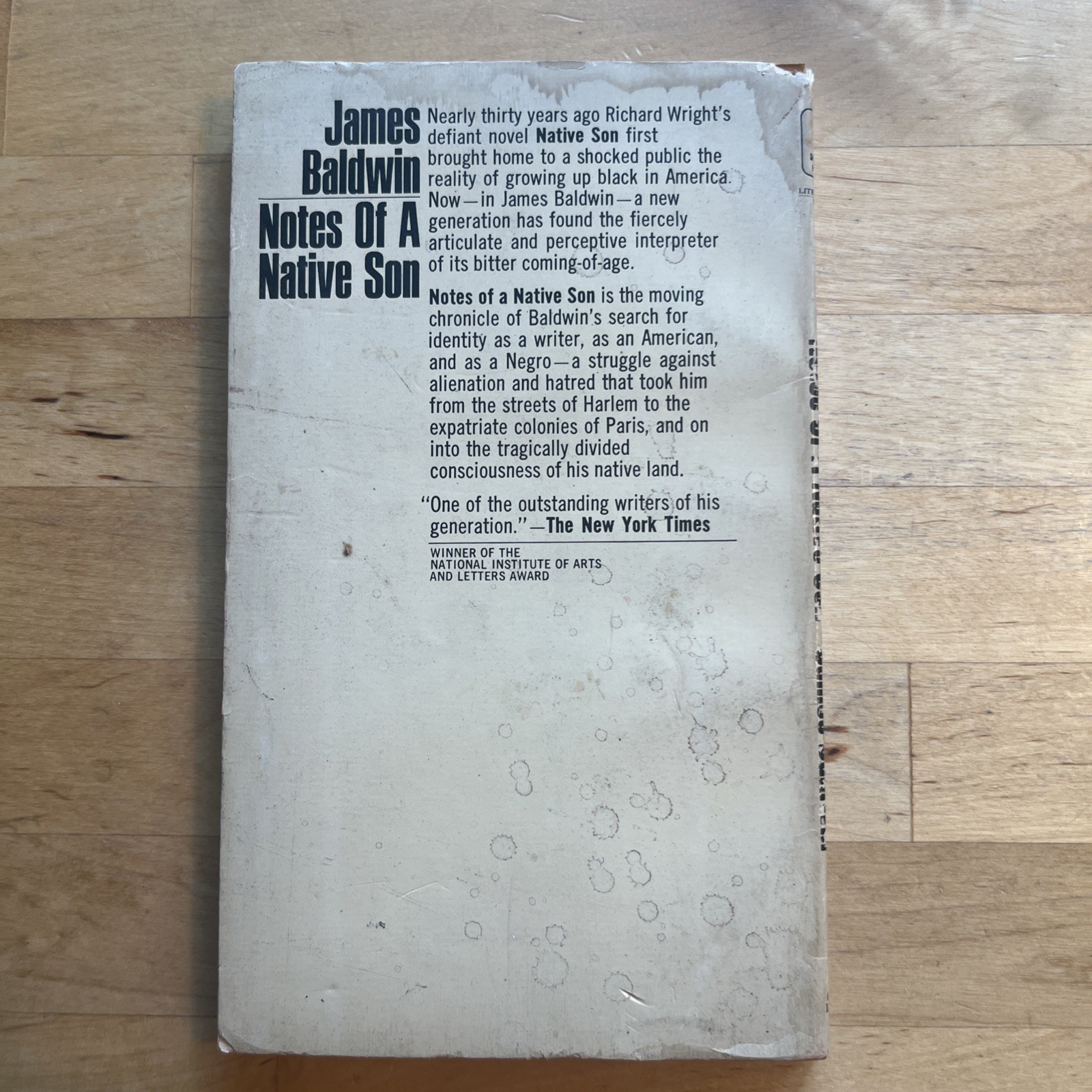 James Baldwin Notes of a Native Son Bantam Modern Classic Vintage 1968 PB
