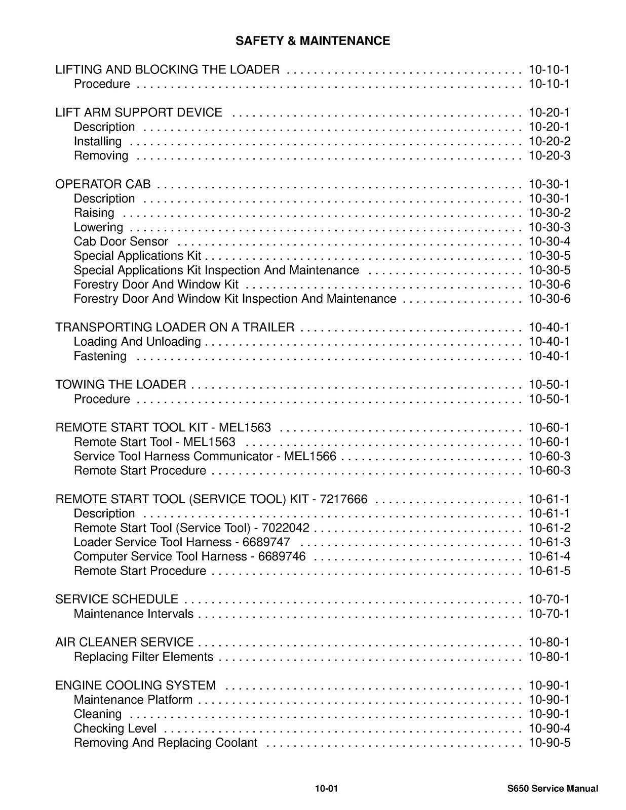 BOBCAT S650 SKID-STEER LOADER SERVICE MANUAL – STEEL WIRE FIXED – TOUGH COVERED