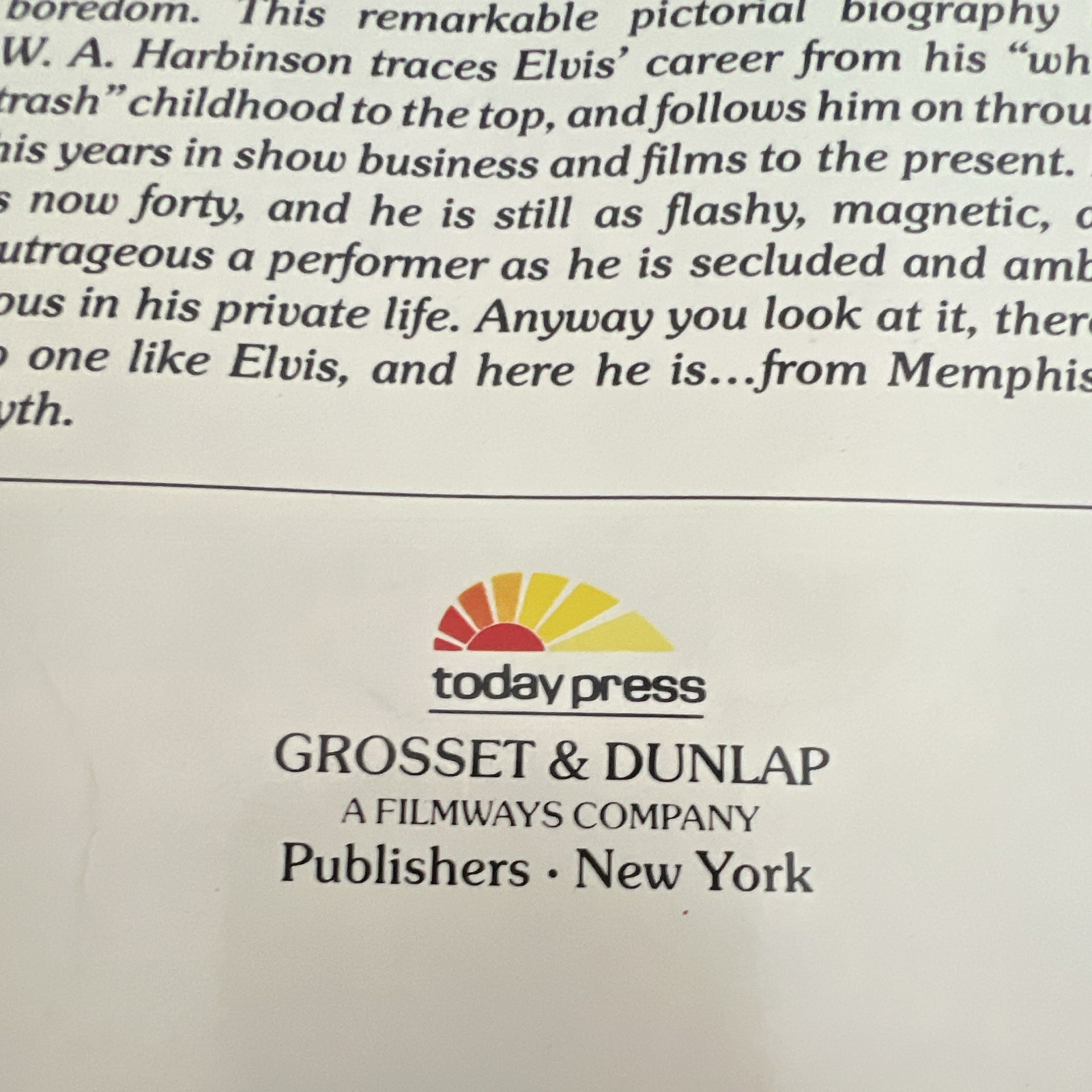 Grosset & Dunlap The Illustrated Elvis Hardcover Illustrated Biography