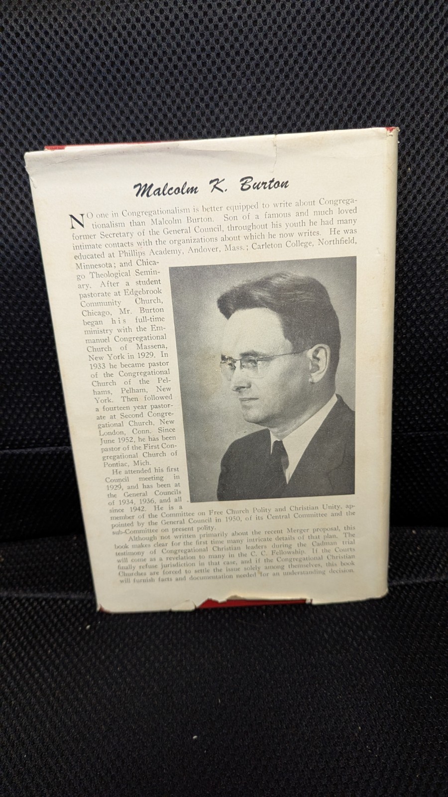 Destiny for Congregationalism Malcolm Burton 1953 SIGNED hardcover dust jacket