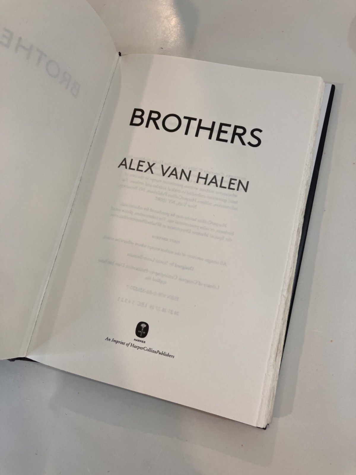 Brothers by Alex Van Halen Hardcover Book 2024 Memoir Eddie Van Halen Rock Music