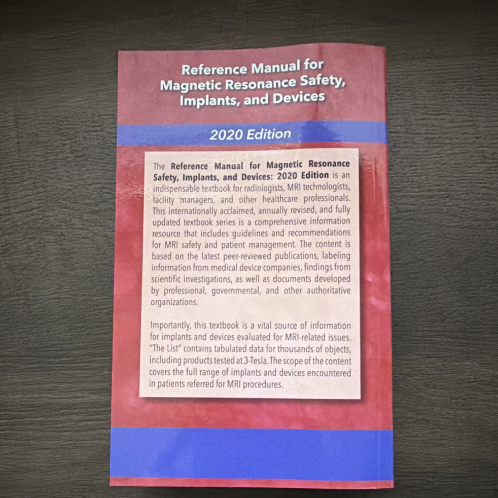 Frank G. Shellock Reference Manual Magnetic Resonance Safety Paperback 2020